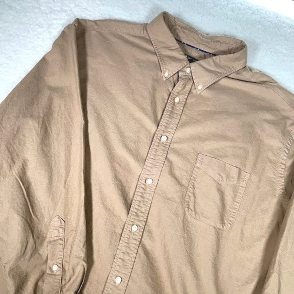 CREMIEUX button down shirt Mens 3XB Tan Long Sleeve Work Business Career